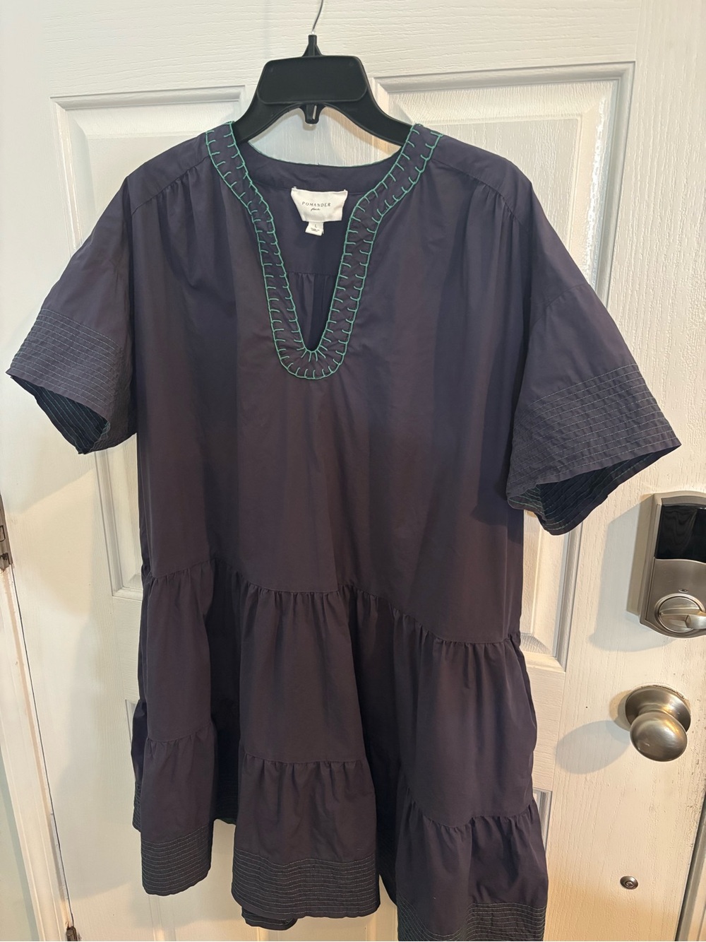 Tuckernuck Navy Tunic Dress with Teal Stitching